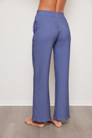6STRIPE CANIS PLUSH EASY TROUSER IN AIRE - NAVYSTRIPE